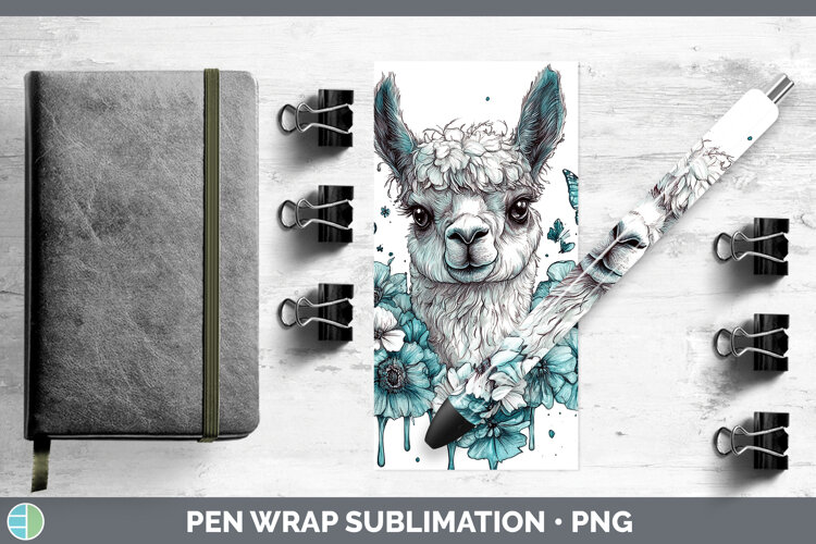 GorgeousFarm Teal Drips Pen Wrap design.