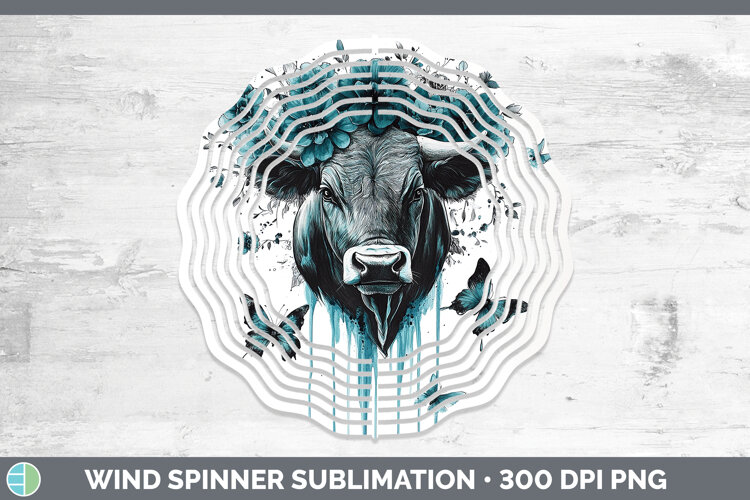 GorgeousFarm Teal Drips Wind Spinner design.