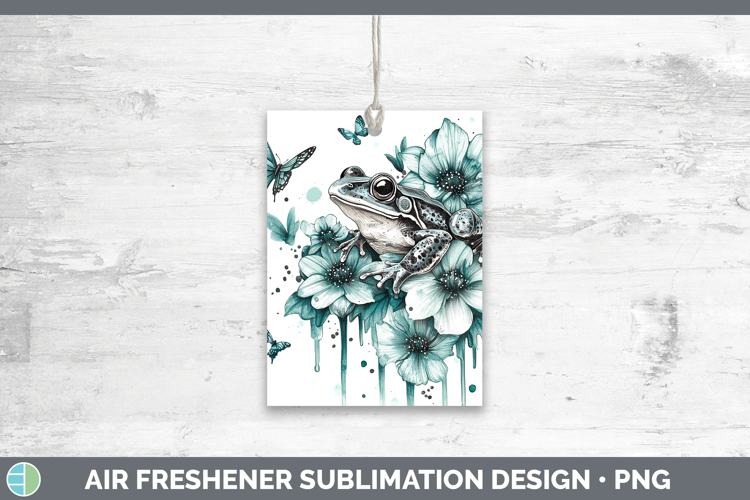 Bullfrog Farm Teal Drips Air Freshener Sublimation Design