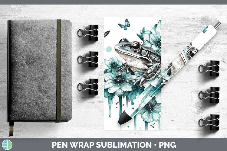 GorgeousFarm Teal Drips Pen Wrap design.