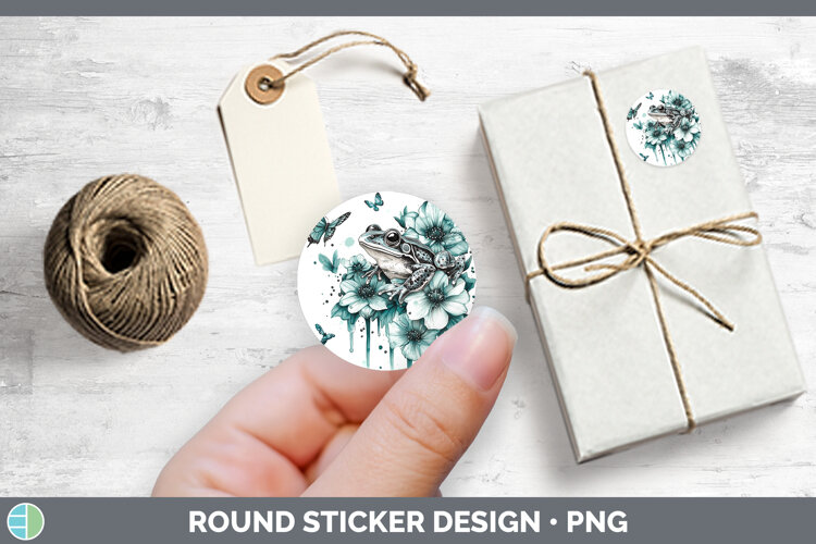 GorgeousFarm Teal Drips Stickers design.