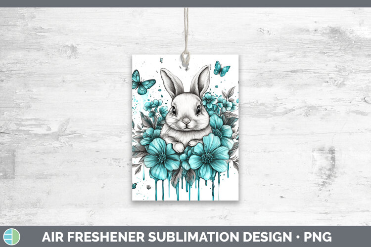 GorgeousFarm Teal Drips Air Freshener design.