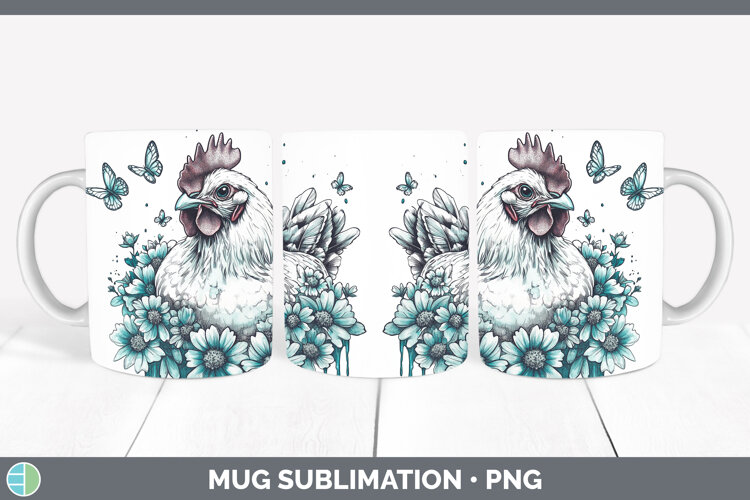 GorgeousFarm Teal Drips Mug Wrap design.