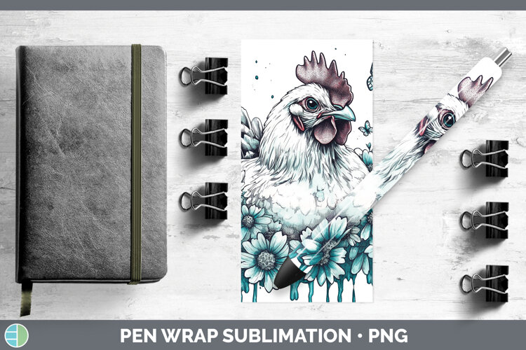 GorgeousFarm Teal Drips Pen Wrap design.