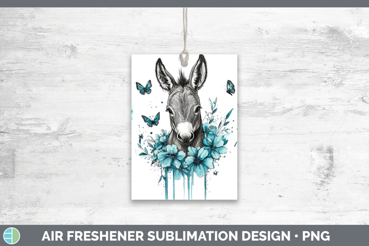 Donkey Farm Teal Drips Air Freshener Sublimation Design