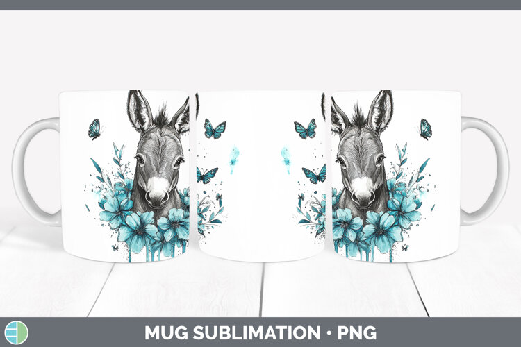 GorgeousFarm Teal Drips Mug Wrap design.