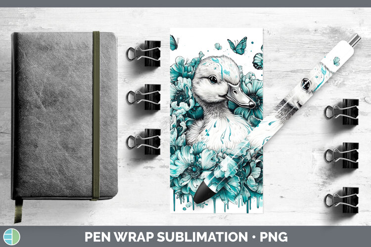 GorgeousFarm Teal Drips Pen Wrap design.