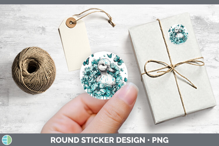 GorgeousFarm Teal Drips Stickers design.