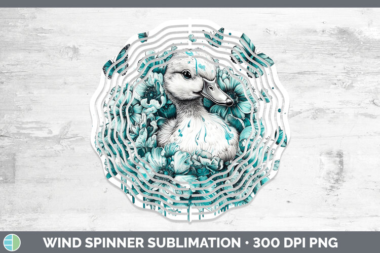 GorgeousFarm Teal Drips Wind Spinner design.