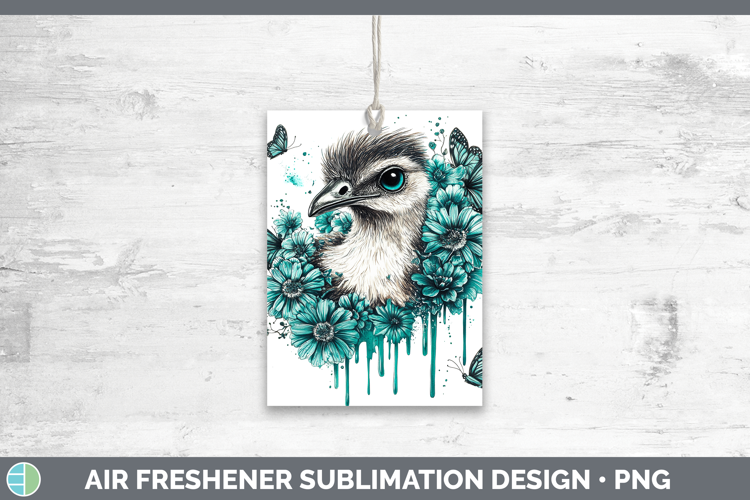 Emu Farm Teal Drips Air Freshener Sublimation Design