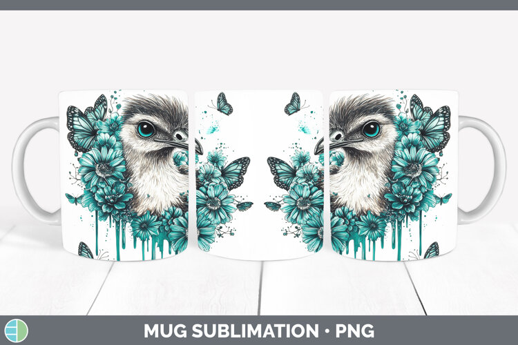 GorgeousFarm Teal Drips Mug Wrap design.