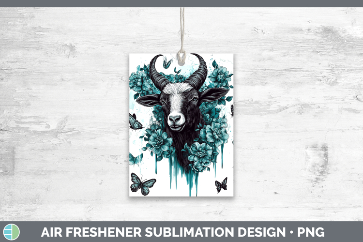 Goat Farm Teal Drips Air Freshener Sublimation Design