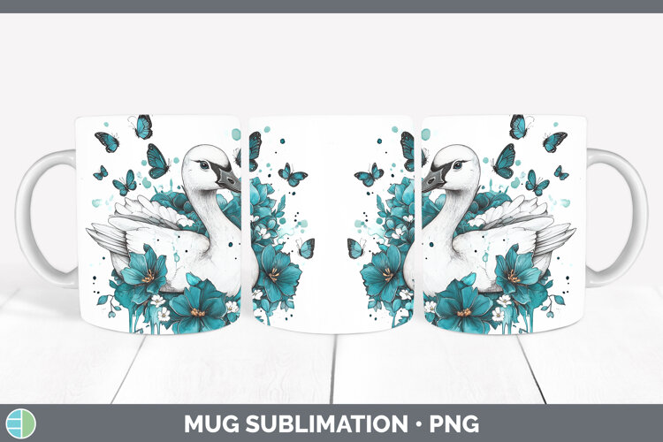 GorgeousFarm Teal Drips Mug Wrap design.