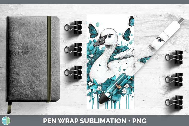 Goose Farm Teal Drips Pen Wrap Sublimation Design