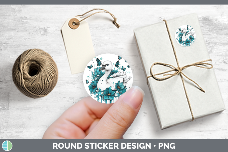 Goose Farm Teal Drips Stickers Design