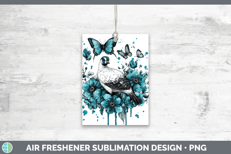 Guinea Hen Farm Teal Drips Air Freshener Sublimation Design