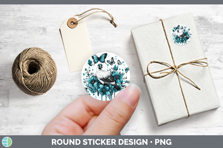 GorgeousFarm Teal Drips Stickers design.