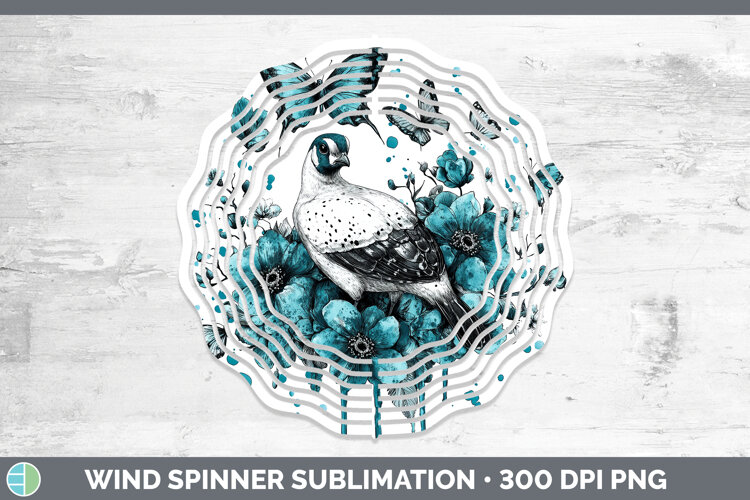GorgeousFarm Teal Drips Wind Spinner design.