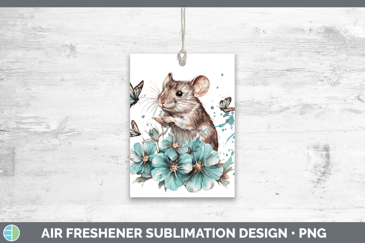 Mouse Farm Teal Drips Air Freshener Sublimation Design