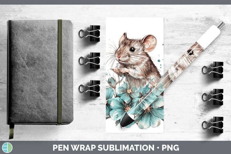 GorgeousFarm Teal Drips Pen Wrap design.