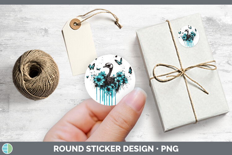 GorgeousFarm Teal Drips Stickers design.