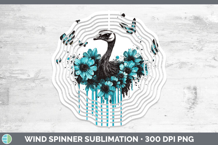 GorgeousFarm Teal Drips Wind Spinner design.
