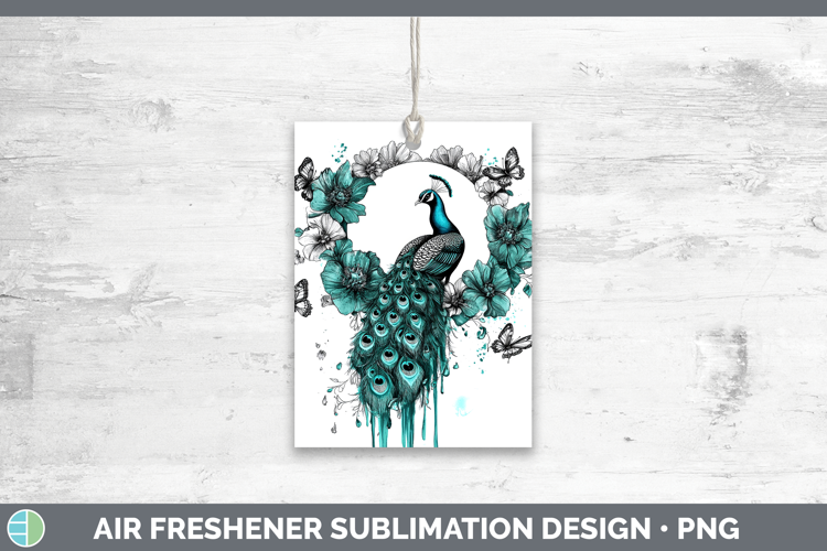 Peacock Farm Teal Drips Air Freshener Sublimation Design