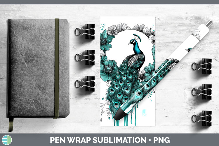 GorgeousFarm Teal Drips Pen Wrap design.