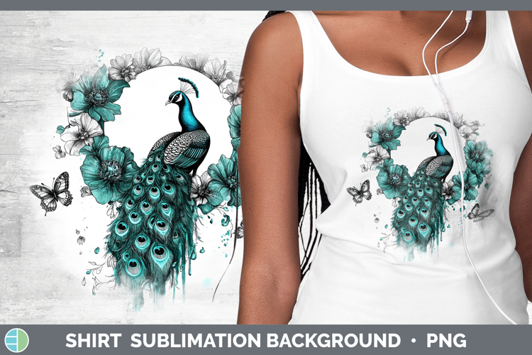 Peacock Farm Teal Drips Shirt Sublimation Design