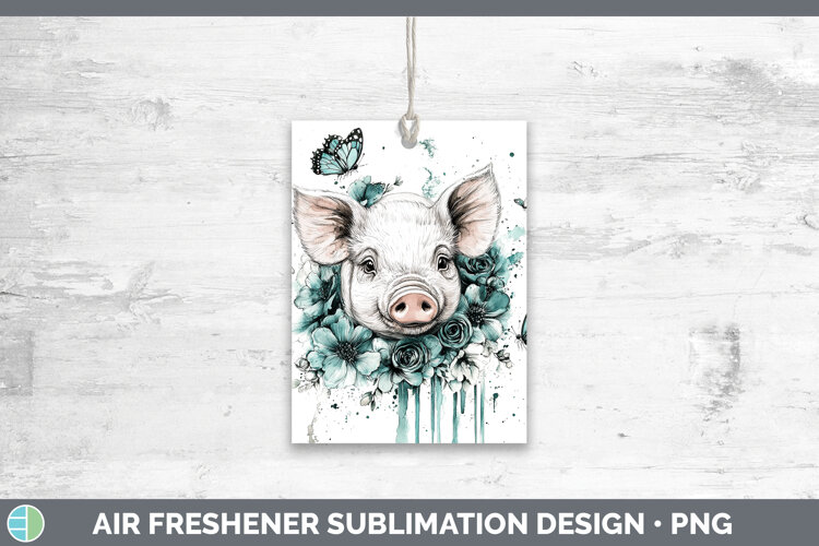 GorgeousFarm Teal Drips Air Freshener design.