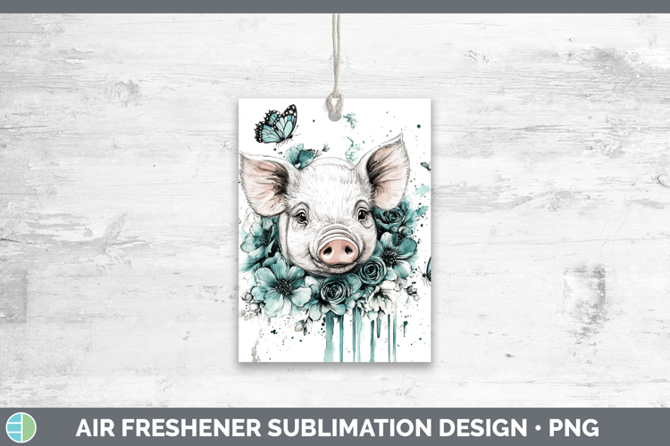 Pig Farm Teal Drips Air Freshener Sublimation Design