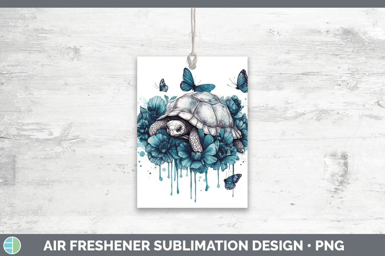 Tortoise Farm Teal Drips Air Freshener Sublimation Design