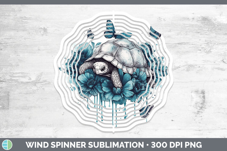 GorgeousFarm Teal Drips Wind Spinner design.