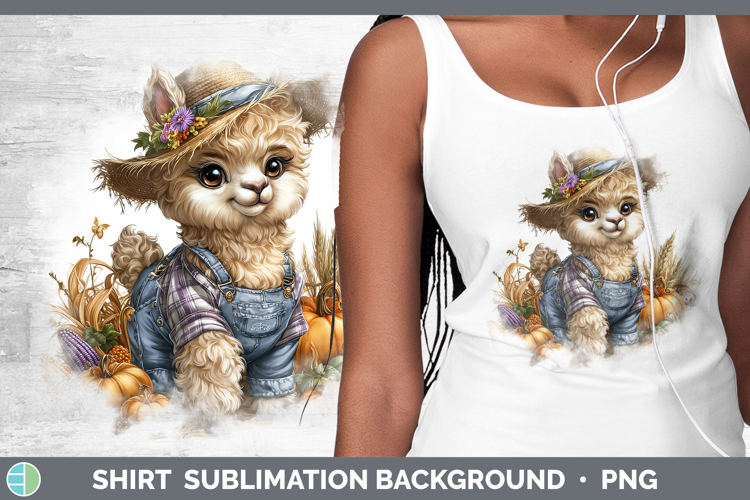 Alpaca Farm Thanksgiving Overalls Shirt Sublimation Design