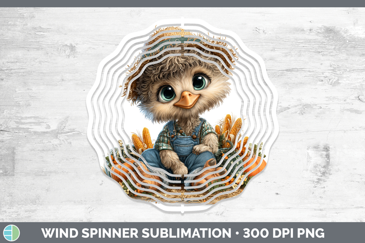 Emu Farm Thanksgiving Overalls Wind Spinner Sublimation Desi