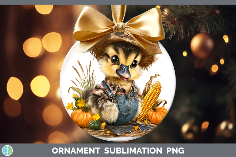 Goose Farm Thanksgiving Overalls Ornament Sublimation Design