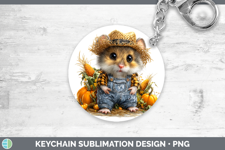Mouse Farm Thanksgiving Overalls Keychain Sublimation Design