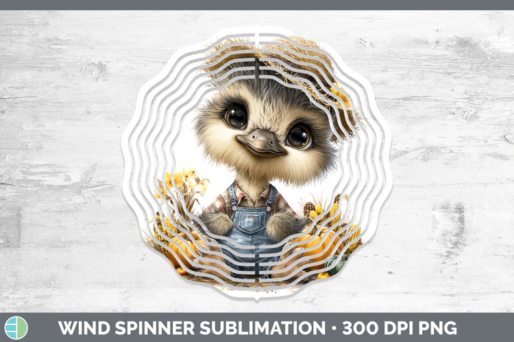 Ostrich Farm Thanksgiving Overalls Wind Spinner Sublimation