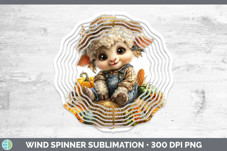 Sheep Farm Thanksgiving Overalls Wind Spinner Sublimation De