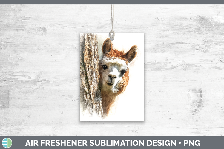 Alpaca Farm Tree Peek Air Freshener Sublimation Design