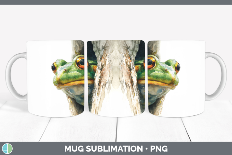 Bullfrog Farm Tree Peek Mug Wrap Sublimation Design