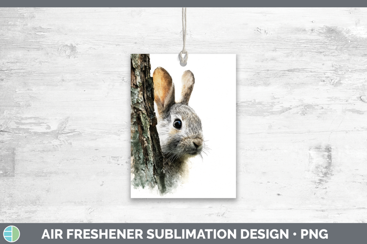 Bunny Farm Tree Peek Air Freshener Sublimation Design