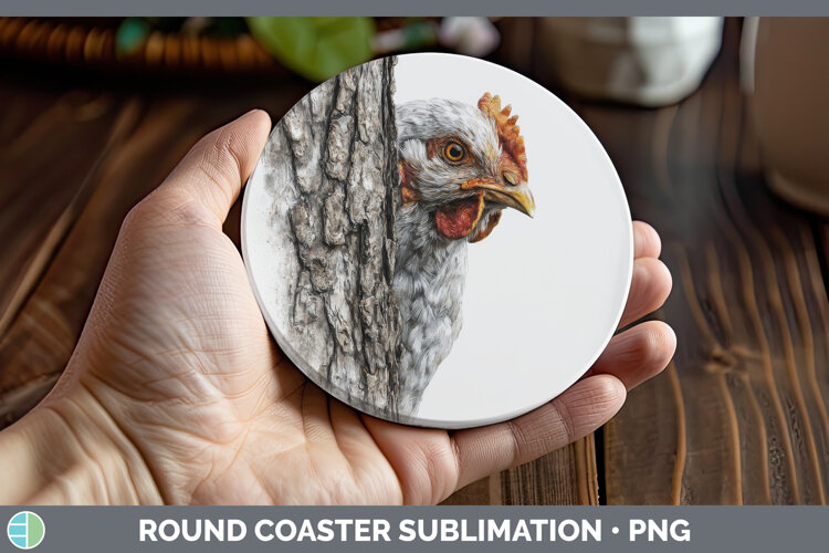 GorgeousFarm Tree Peek Round Coaster design.