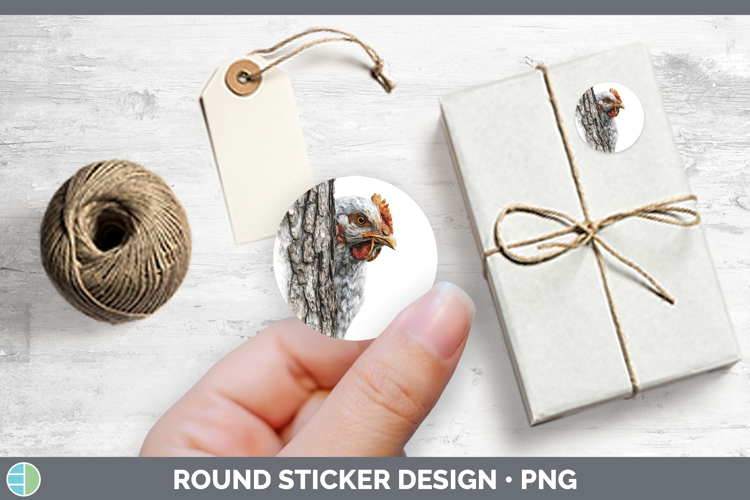 Chicken Farm Tree Peek Stickers Design