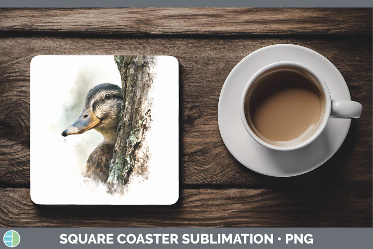 GorgeousFarm Tree Peek Square Coaster design.