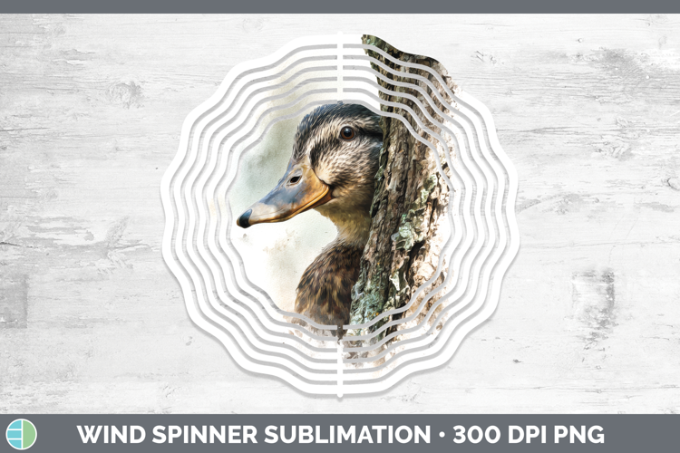 Duck Farm Tree Peek Wind Spinner Sublimation Design