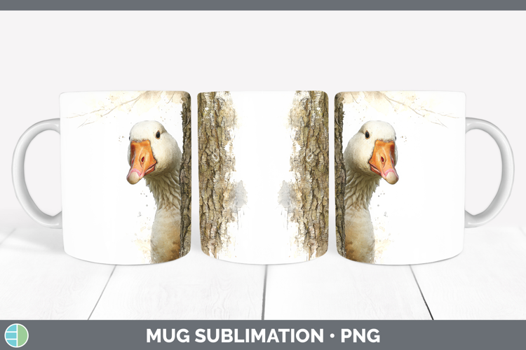 Goose Farm Tree Peek Mug Wrap Sublimation Design