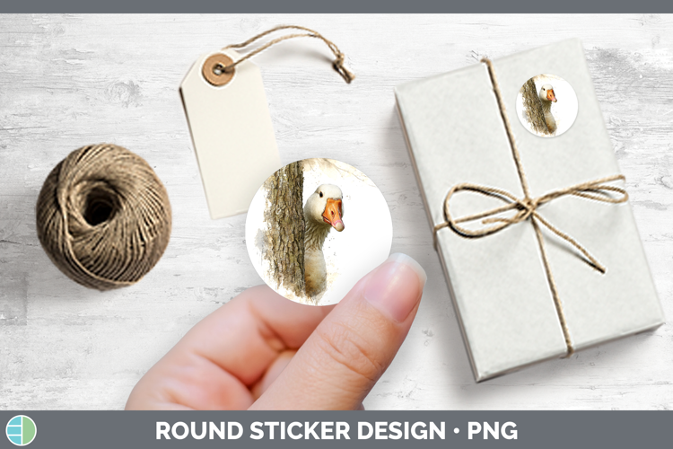 Goose Farm Tree Peek Stickers Design