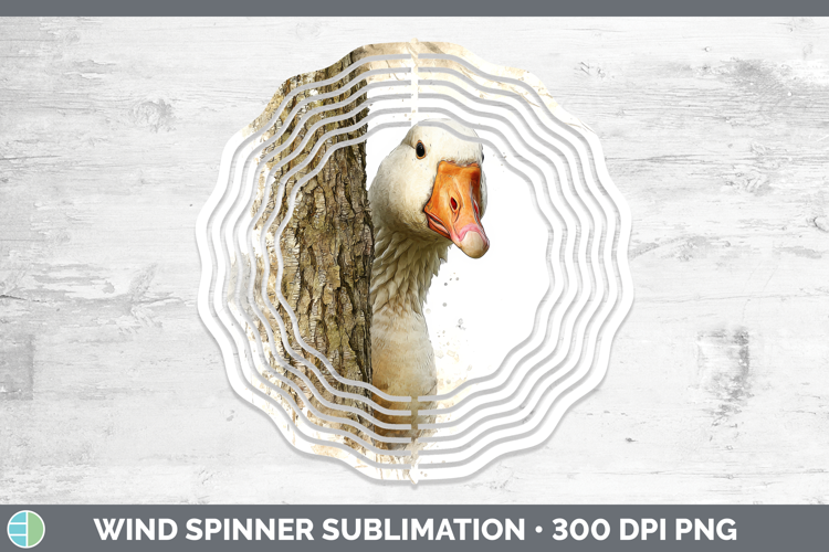 Goose Farm Tree Peek Wind Spinner Sublimation Design