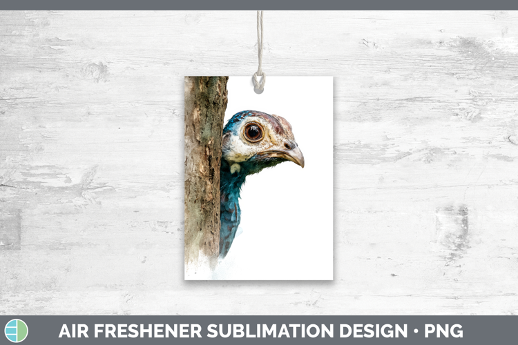 Guinea Hen Farm Tree Peek Air Freshener Sublimation Design